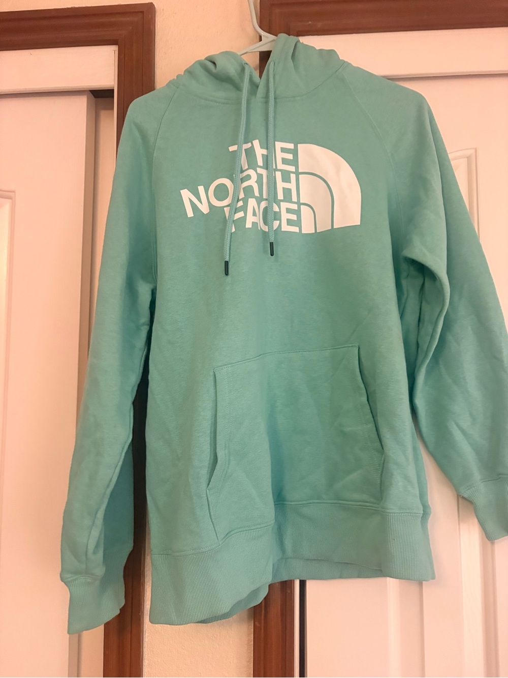The North Face Mint Green Hoodie with White Logo